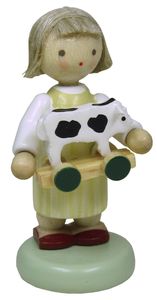 Flade Mädchen mit Spielzeugkälbchen  (Flade 5185) Mädchen mit Spielzeugkälbchen